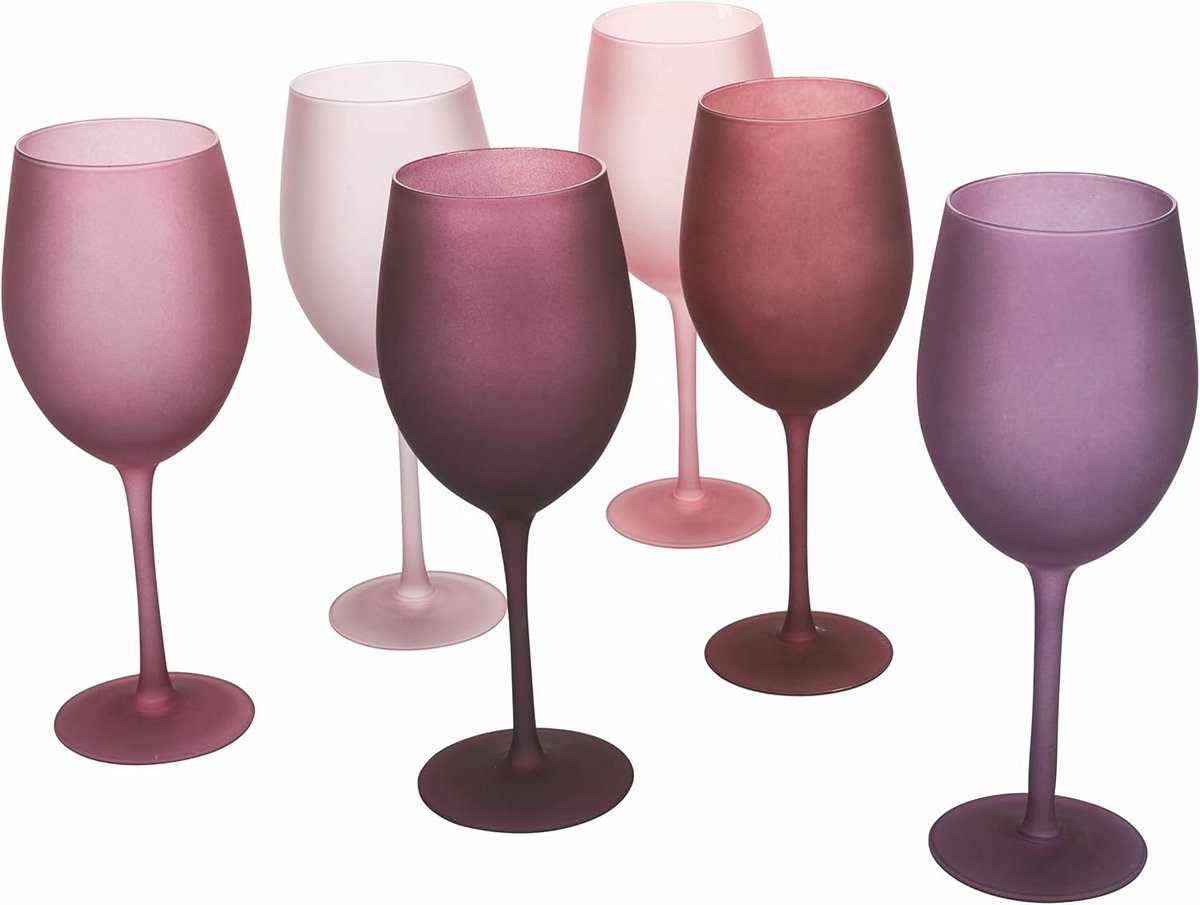 Set van 6 matte wijnglazen, 550 ml, Provence design