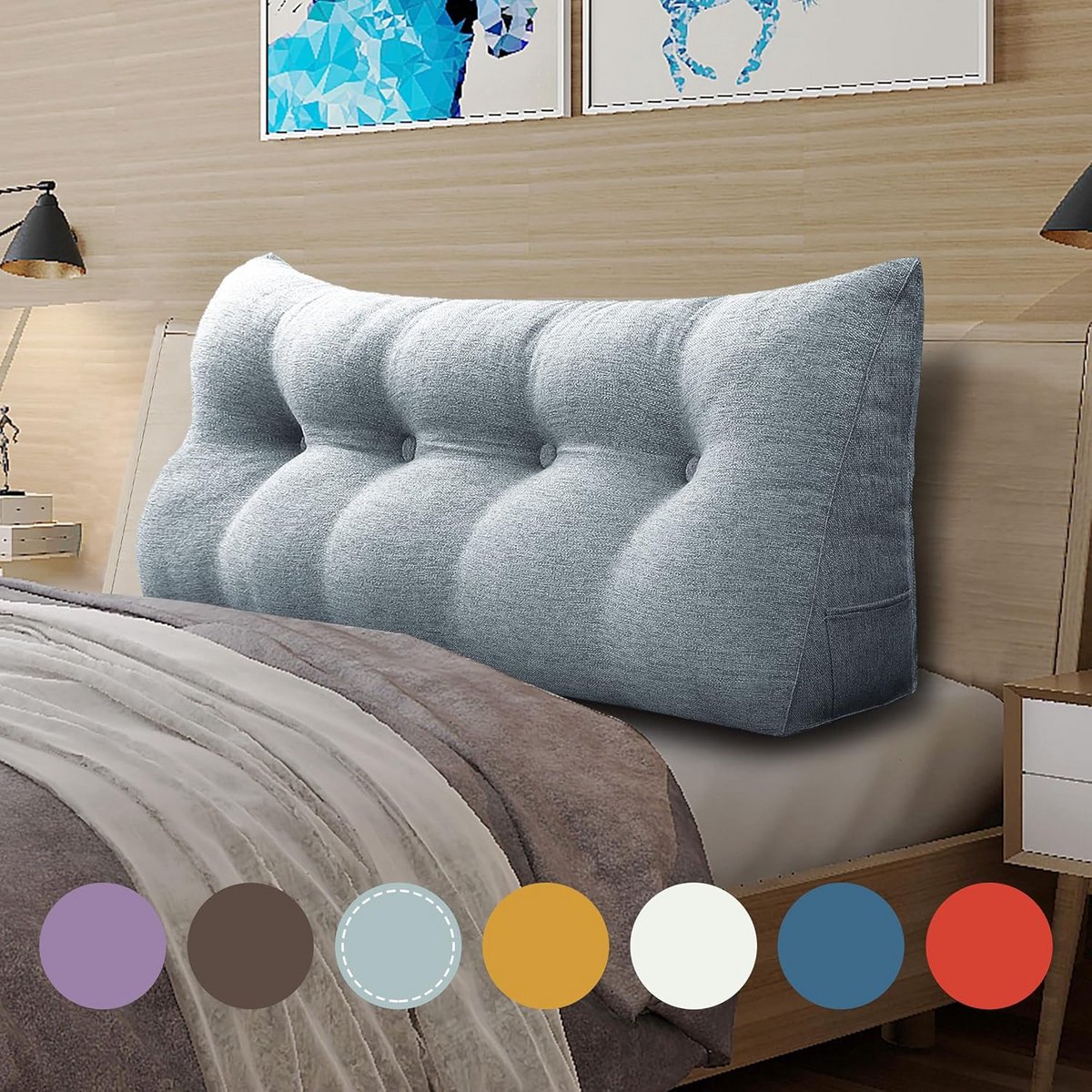 Groot Driehoekig Leeskussen met Rugleuning voor Bank en Bed - Ergonomische Ondersteuning