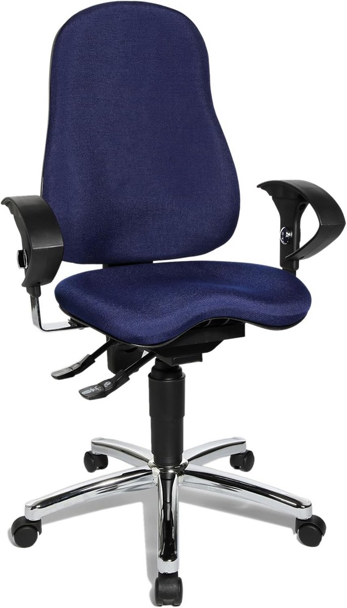 Ergonomische Bureaustoel met Verstelbare Armleuningen Blauw