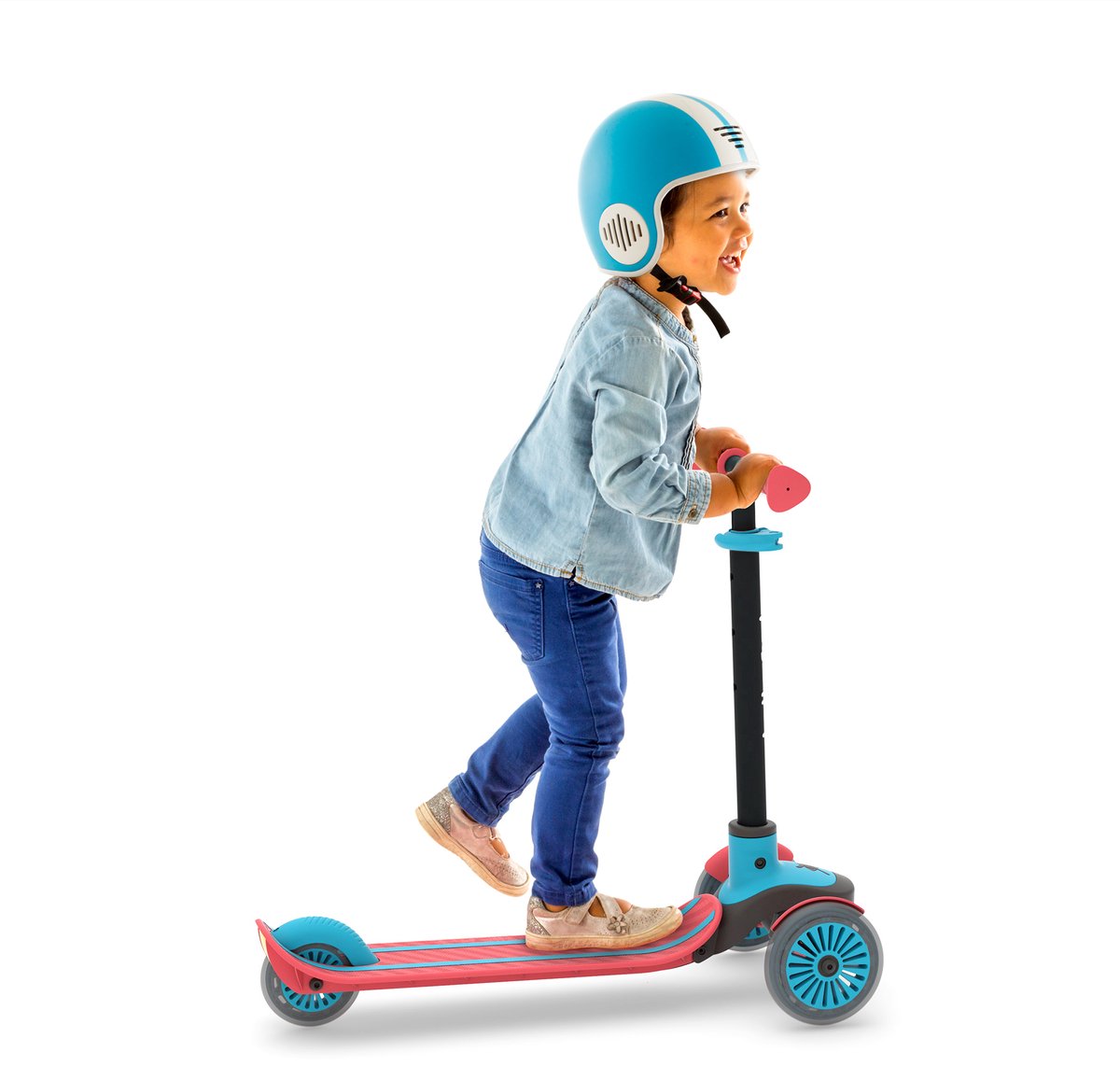 Chillafish Kinderstep 3 Jaar met drie wielen - Rood Blauw - Lichtgewicht step met afneembaar stuur en voetrem - Aanpasbaar in hoogte - Leun-om-te-sturen - Extra grip handgrepen - Model Scotti — afbeelding 6