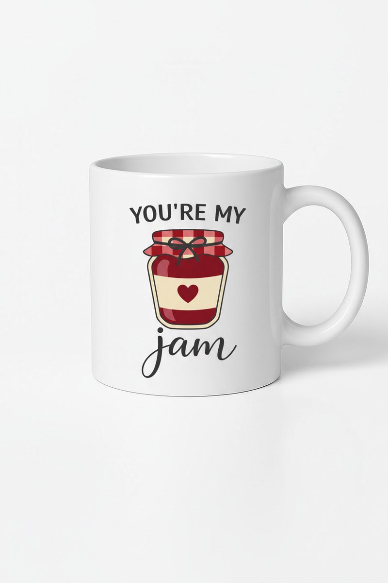 Mok 'You're My Jam' - Liefdevolle Keramische Beker met Jam Pot Design