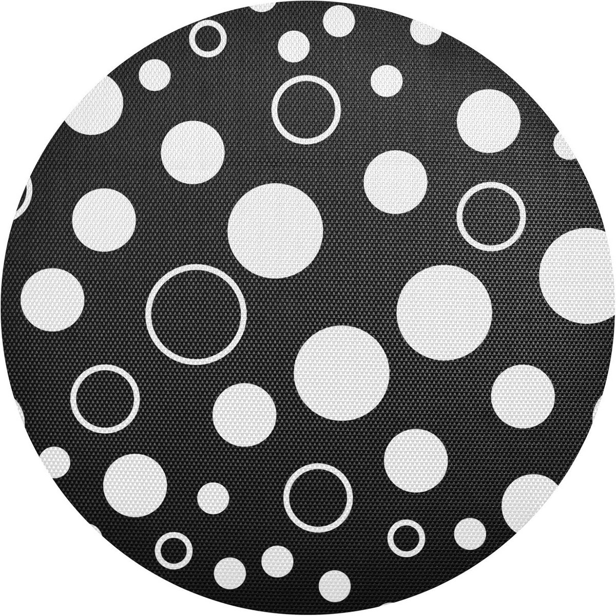 Ronde Placemats Zwart Wit Stippen Antislip en Wasbaar voor Keukentafel