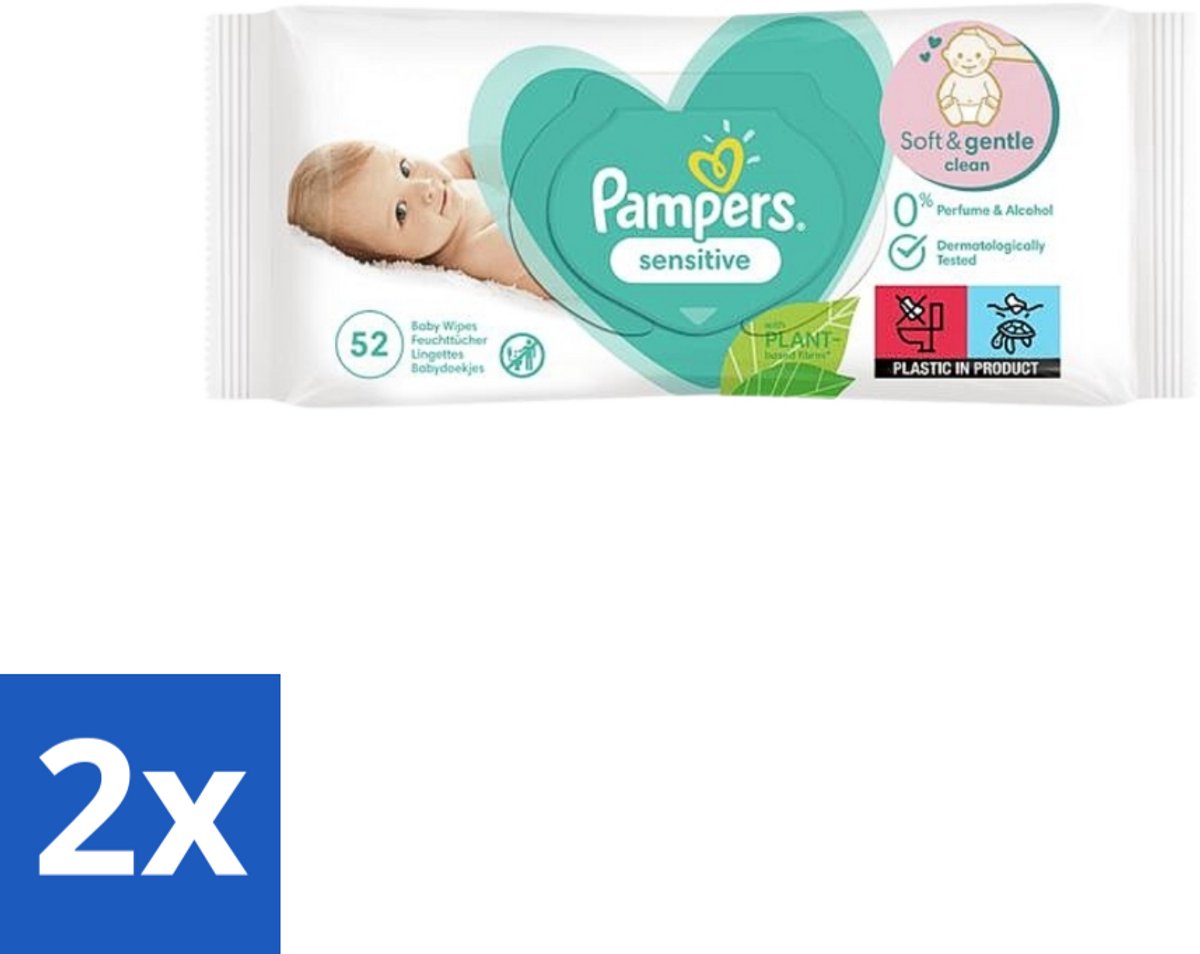 Pampers – Babydoekjes – Sensitive – 52 Doekjes - Voordeelverpakking - 2 stuks