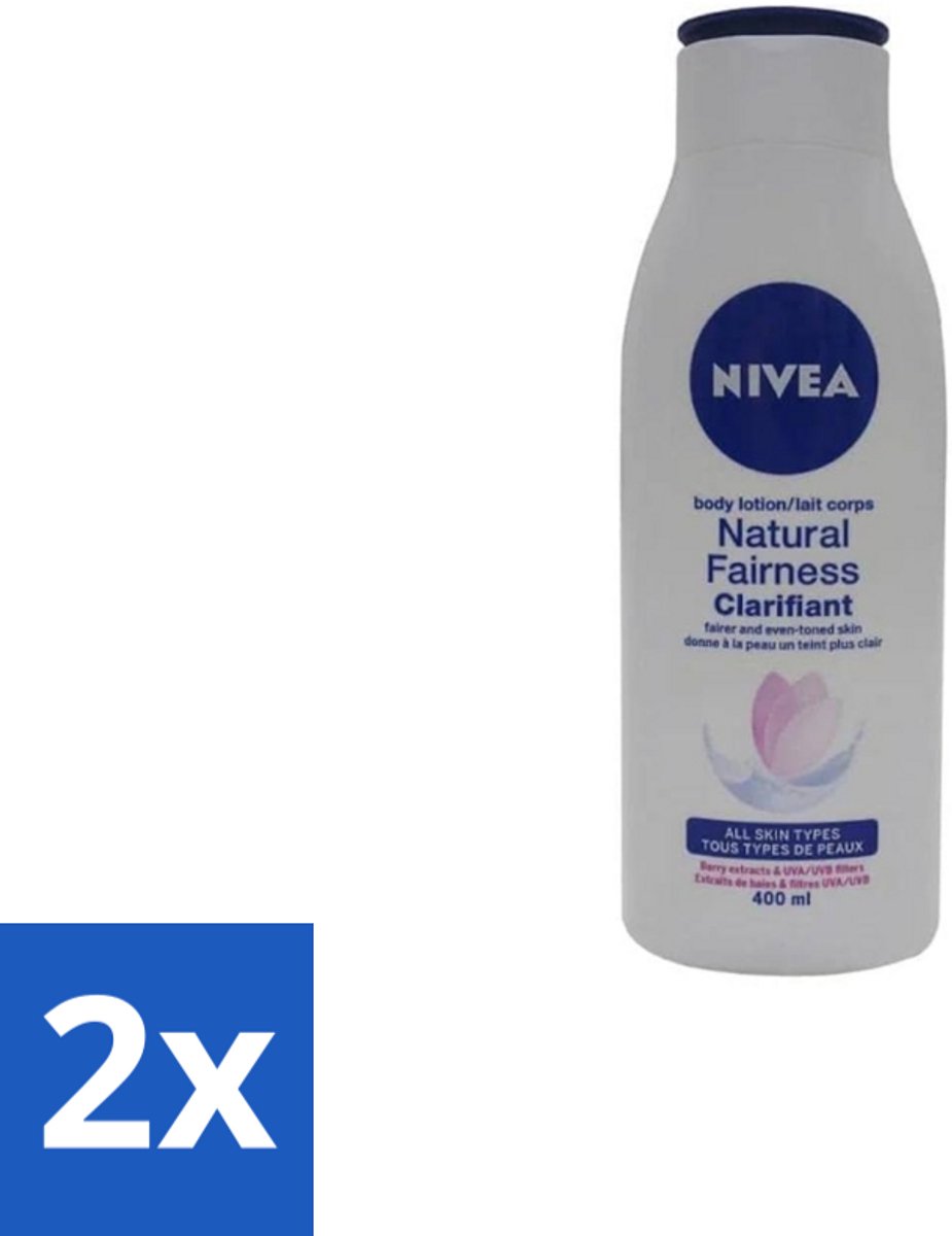 Nivea – Bodylotion – Natural Fairness Clarifiant – 400 ml - Voordeelverpakking - 2 stuks