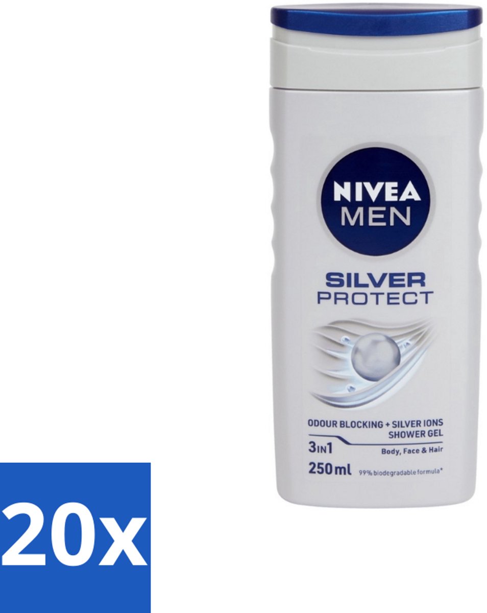 Nivea Men – Douchegel – Silver Protect – 250 ml - Bulkverpakking - 20 stuks