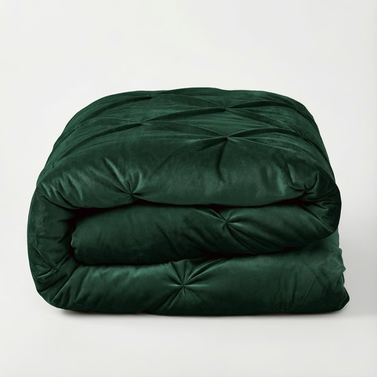 Sleeptime 2 in 1 Velvet Pintuck Dekbed zonder Overtrek - 240 x 200 cm - Groen