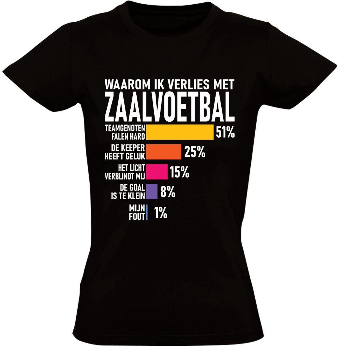 Zaalvoetbal Dames T-shirt - Grappig Zaalvoetbal Shirt - Zaalvoetbal Cadeau