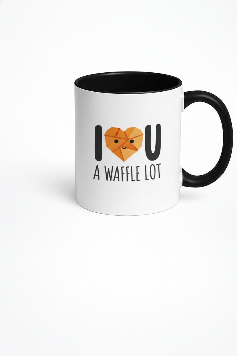 I Love You A Waffle Lot Mok - Grappige Wafel Hart Beker - Liefdescadeau