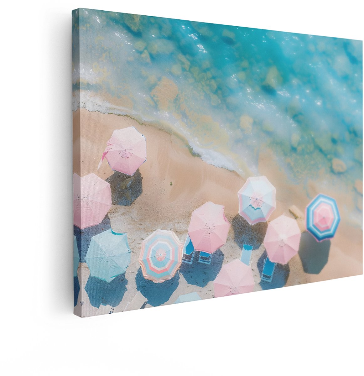Artaza Canvas Schilderij Zee - 40x30 cm - Wanddecoratie Strand - Muurdecoratie Pastel Para
