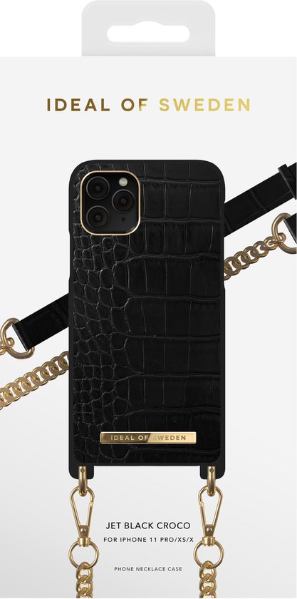 iDeal of Sweden Jet Black Croco coque de protection pour téléphones portables 14,7 cm (5.8") Housse Noir