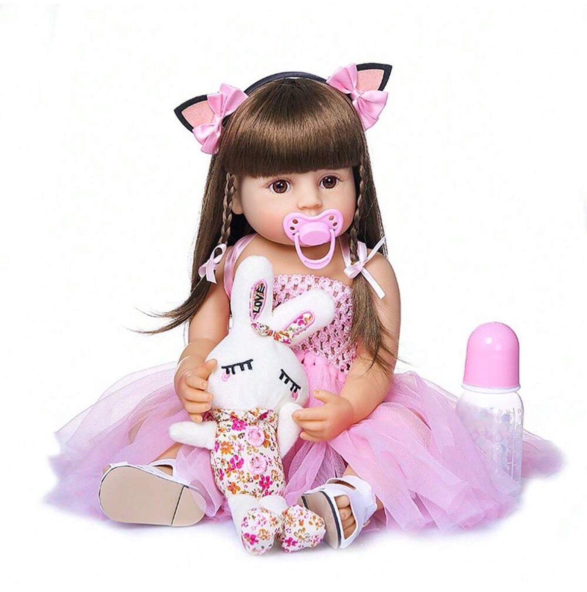 20 inch55 cm Reborn babypop, zacht siliconen vinyl meisje