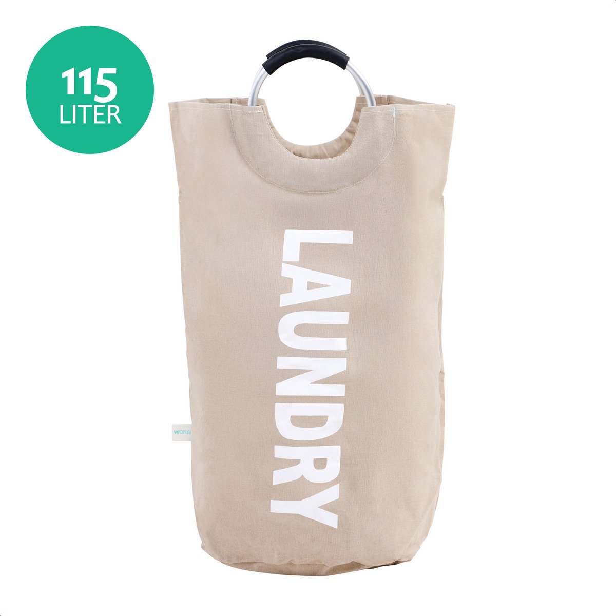 Wonair Waszak - Wasmand - Wassorteerder - Waszakken Voor Wasgoed - Wasmand Opvouwbaar - Beige - 115L