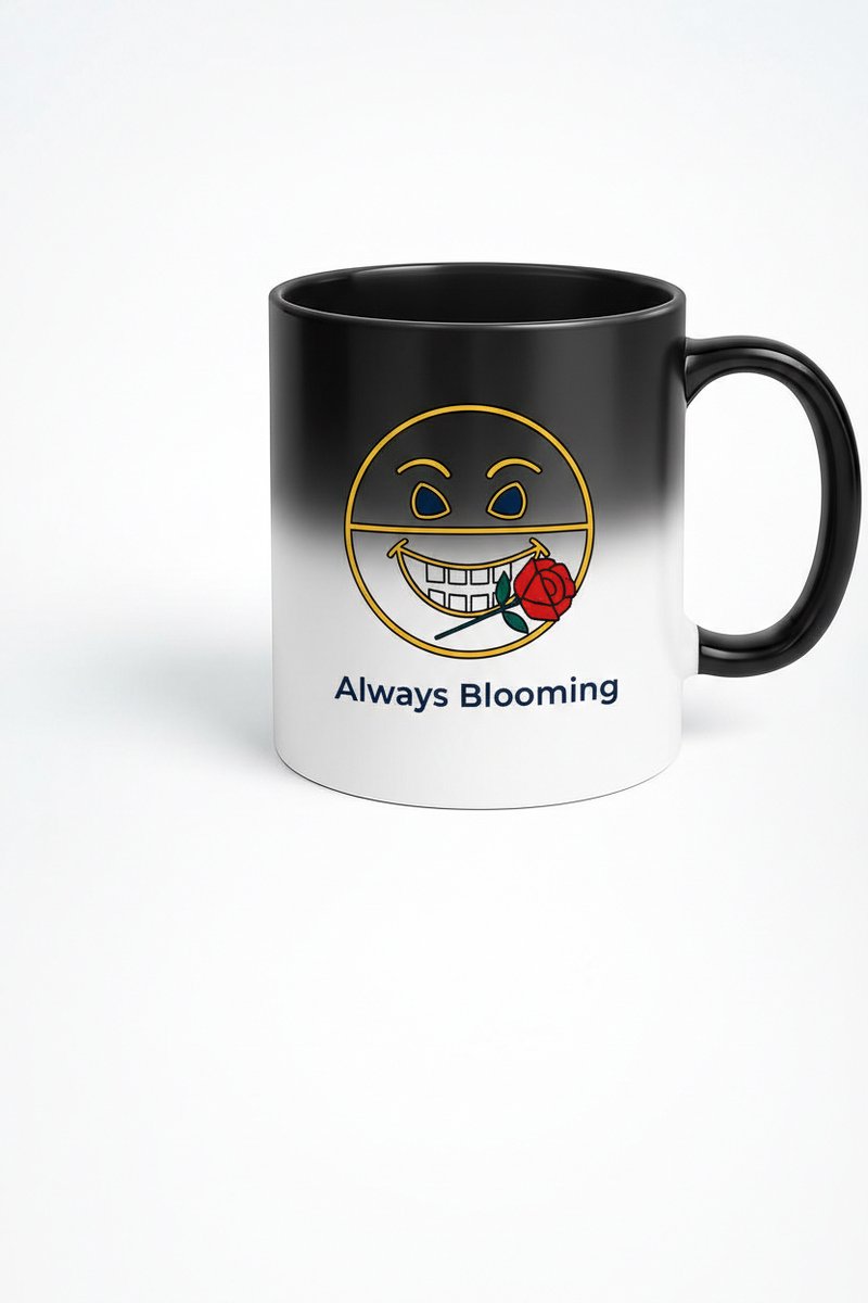 Magische Mok "Always Blooming" met Roos Emoji - Kleurveranderend Ontwerp