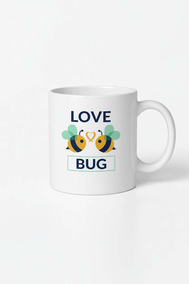 Love Bug Mok met Lieve Bijtjes Design - Romantisch Cadeau voor Liefdevolle Momenten