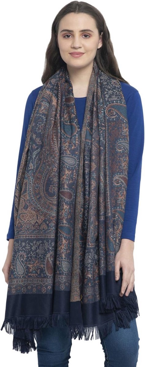 Luxe Geweven Sjaal Dames - Jacquard Patroon - Groot & Warm