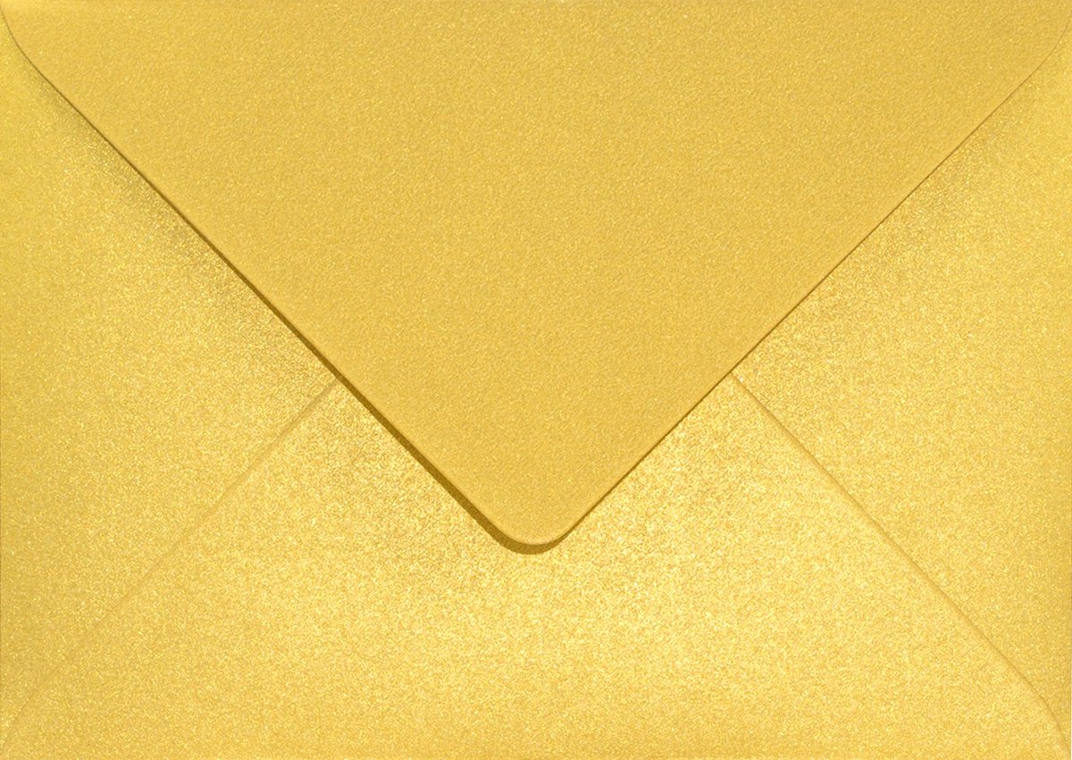 Metallic (parelmoer) gouden enveloppen A6 - 125 x 175 mm - B6 - 25 stuks - NK natgelijmde - 120 gram - Aster Metallic - Netuno
