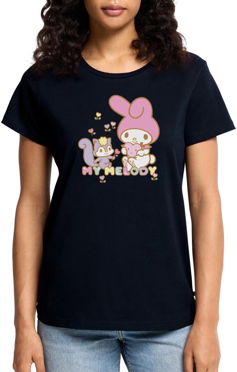 My Melody Plukt Hartbloemen Met Risu Premium T Shirt Dames