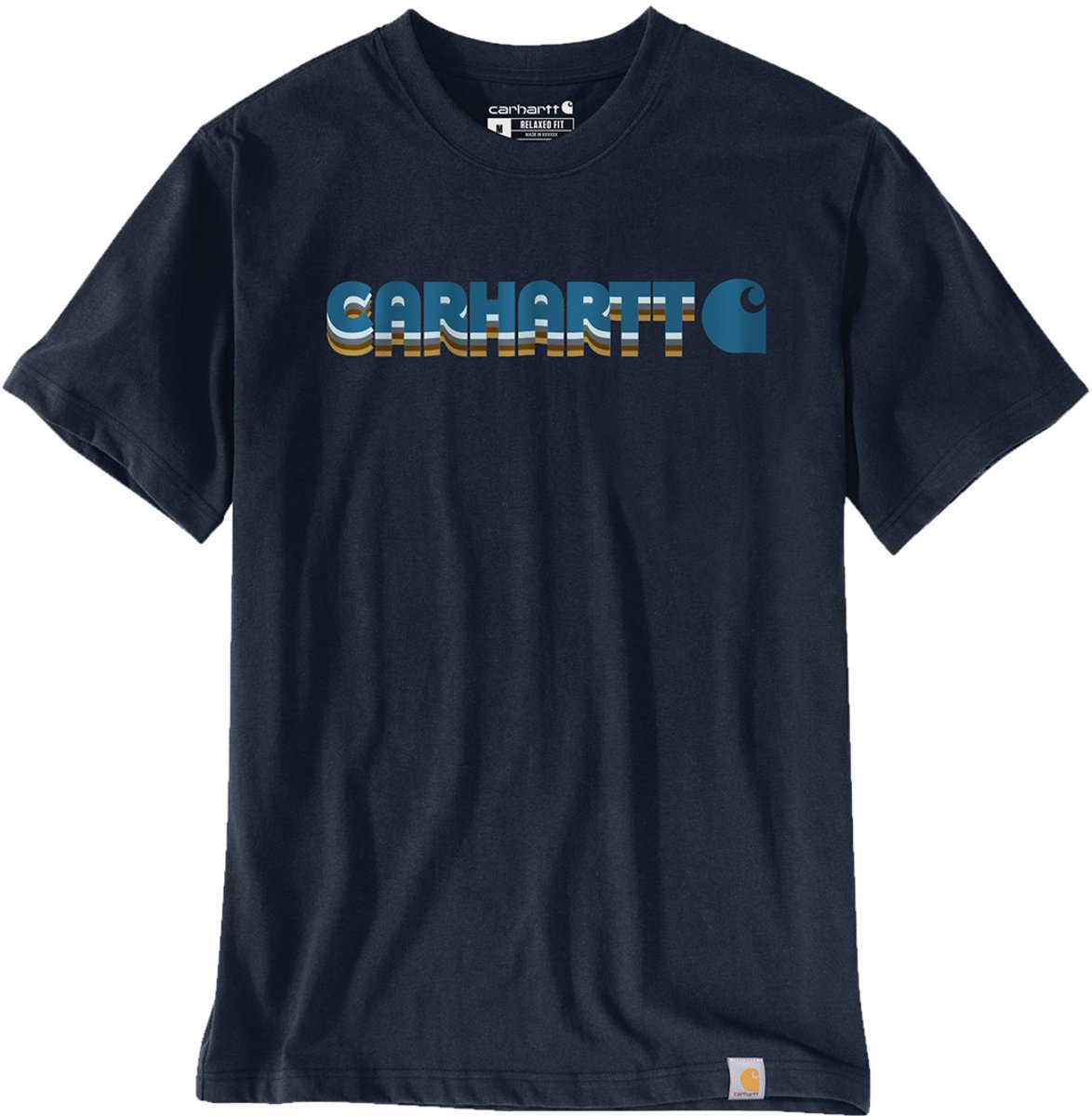 Carhartt Irvine Relaxed Layered Logo T-Shirt 107318 -M Blauw