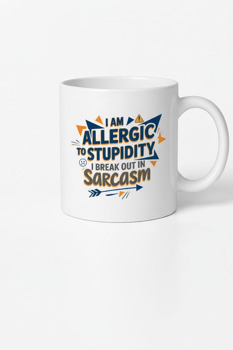 I am Allergic to Stupidity" Mok - Grappige Koffiemok voor Sarcasm Lovers
