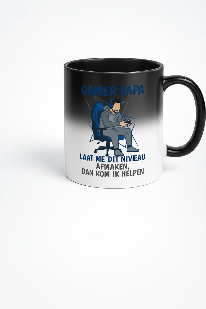 Gamer Papa Magische Mok - Personaliseerbaar Cadeau voor Gaming Vaders