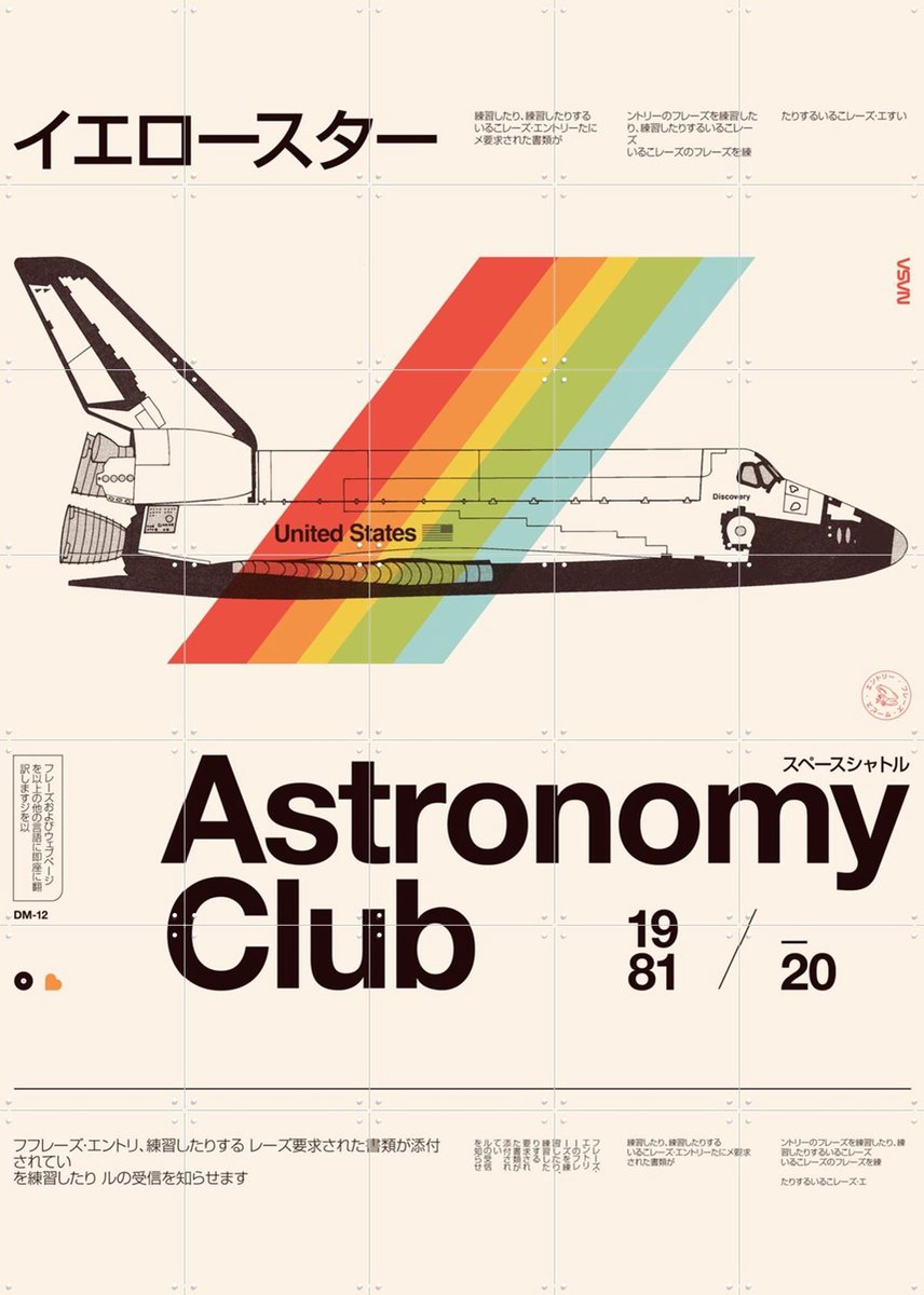 IXXI Astronomy Club, Florent Bodart - 100 x 140 cm - Gratis ophangtool - Grote wanddecoratie en posters - Vintage, Grafisch Ontwerp, Illustraties