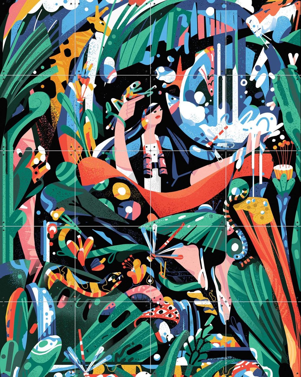 IXXI Jungle 1, Studio Muti - 80 x 100 cm - Gratis ophangtool - Grote wanddecoratie en posters - Kleurrijk, Illustraties, Pop art, Digitale Kunst