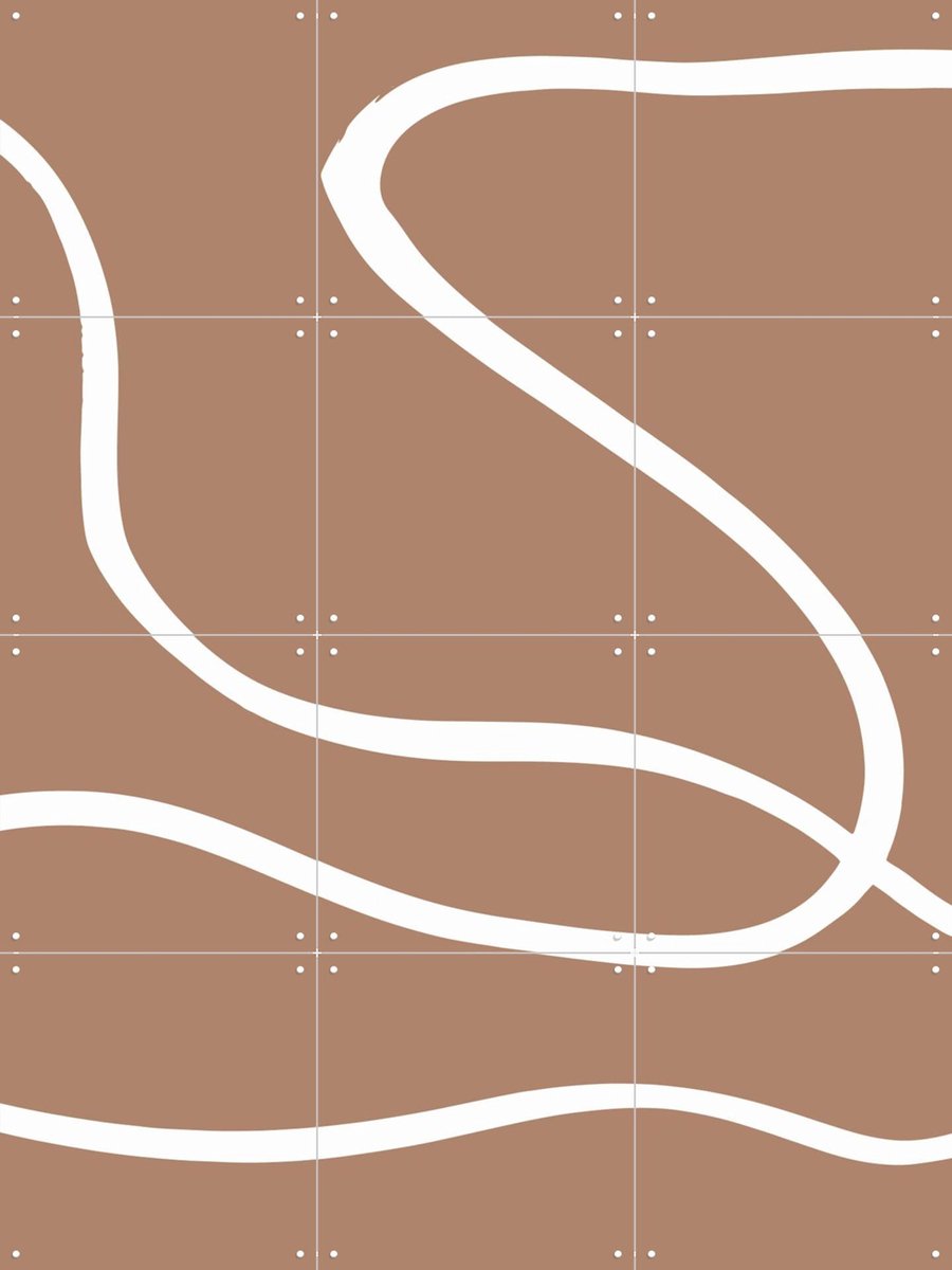 IXXI Abstract Mocha, Various - 60 x 80 cm - Gratis ophangtool - Grote wanddecoratie en posters - Line art, Abstract, Abstract, Grafisch Ontwerp