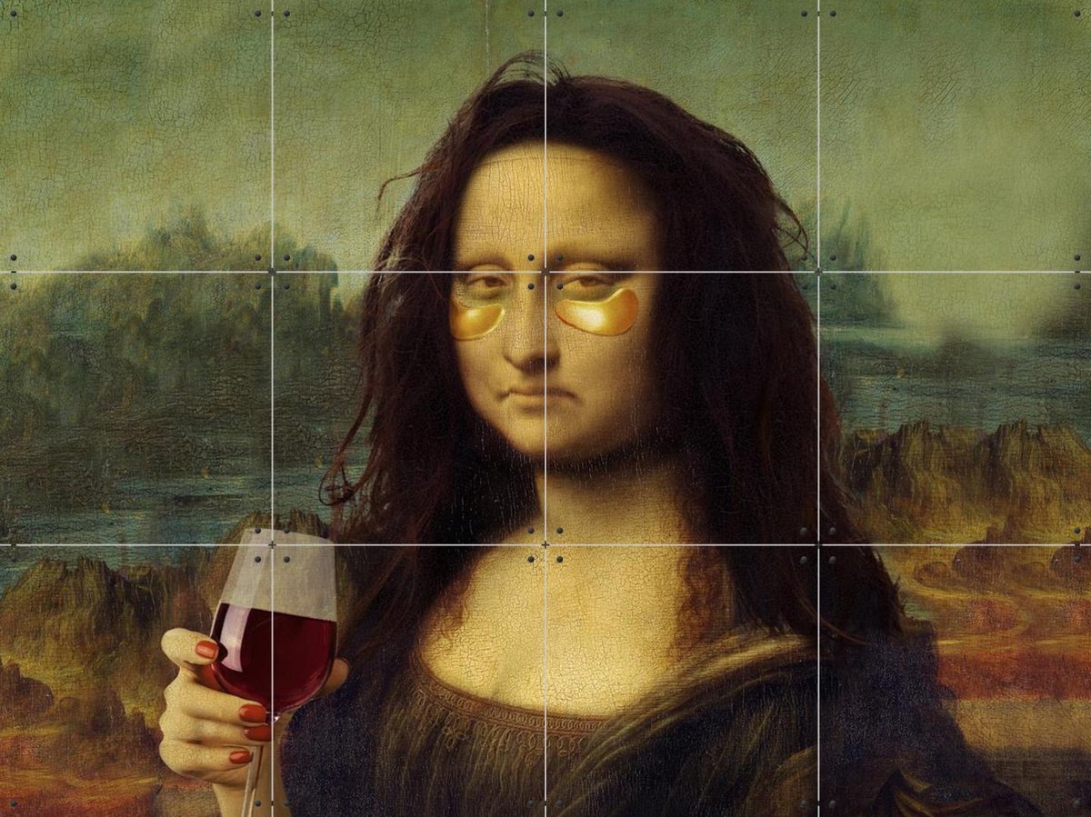 IXXI Monday Lisa, Artem Pozdniakov & Various - 80 x 60 cm - Gratis ophangtool - Grote wanddecoratie en posters - Pop art, Digitale Kunst