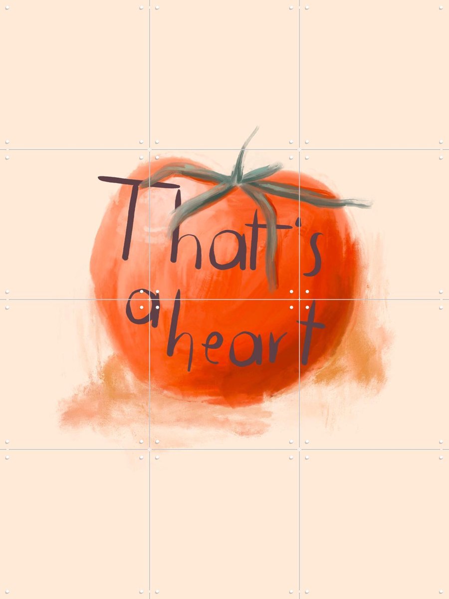 IXXI That's a Heart, Gozde - 60 x 80 cm - Gratis ophangtool - Grote wanddecoratie en posters - Speels, Digitale Kunst, Illustraties, Eetkamer, Café