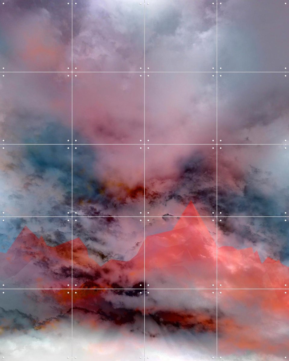 IXXI Coral Mountains Storm, Angelo Cerantola - 80 x 100 cm - Gratis ophangtool - Grote wanddecoratie en posters - Abstract, Digitale Kunst