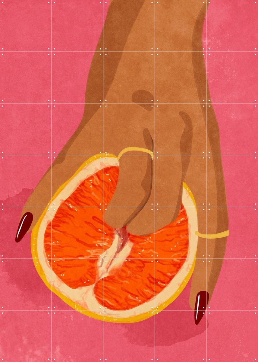IXXI Fruit Love Pink, Raissa Oltmanns - 100 x 140 cm - Gratis ophangtool - Grote wanddecoratie en posters - Grafisch Ontwerp, Digitale Kunst