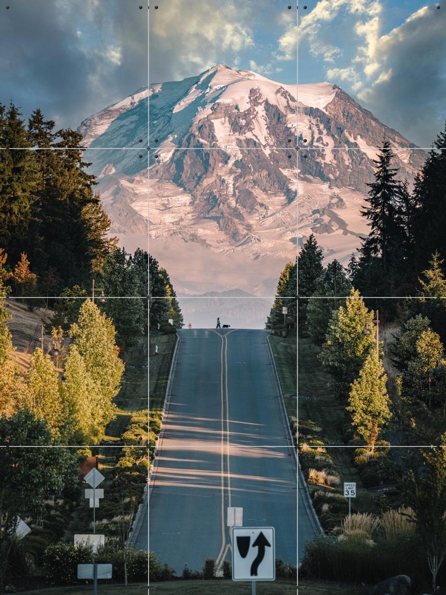 IXXI Mt.Rainier, Tristan Zhou - 60 x 80 cm - Gratis ophangtool - Grote wanddecoratie en posters - Fotografie, Kleurrijk, Slaapkamer, Woonkamer