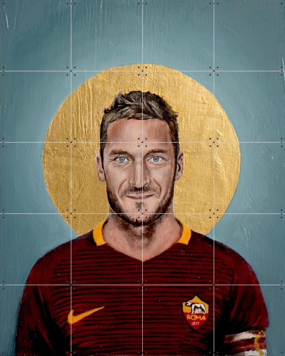 IXXI Francesco Totti, David Diehl - 80 x 100 cm - Gratis ophangtool - Grote wanddecoratie en posters - Olieverf, Kleurrijk, Grafisch Ontwerp, Mancave