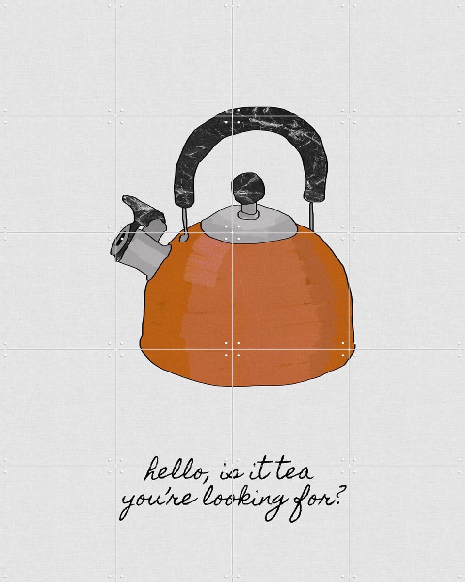 IXXI Hello Is It Tea, Orara Studio & Various - 80 x 100 cm - Gratis ophangtool - Grote wanddecoratie en posters - Illustraties, Speels, Grafisch