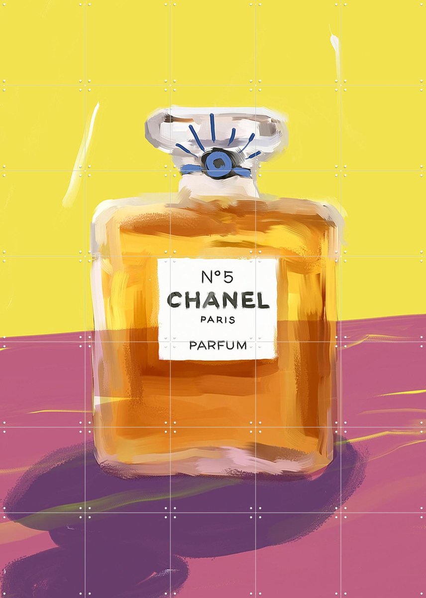 IXXI Chanel no5, Pop-art by Tadej - 100 x 140 cm - Gratis ophangtool - Grote wanddecoratie en posters - Speels, Kleurrijk, Illustraties, Pop art
