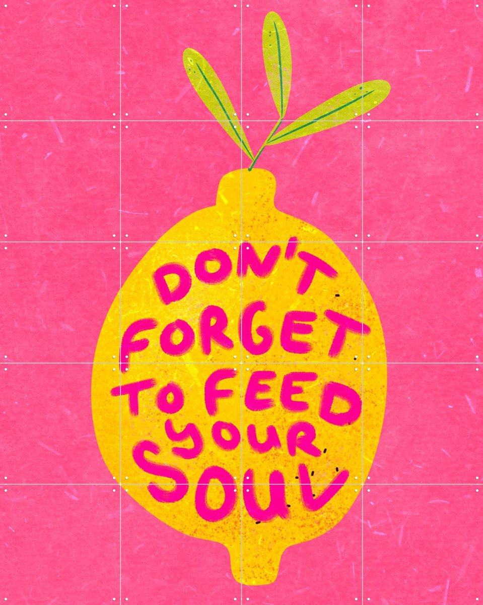 IXXI Soulfood Lemon, Raissa Oltmanns - 80 x 100 cm - Gratis ophangtool - Grote wanddecoratie en posters - Speels, Illustraties, Typografie, Grafisch