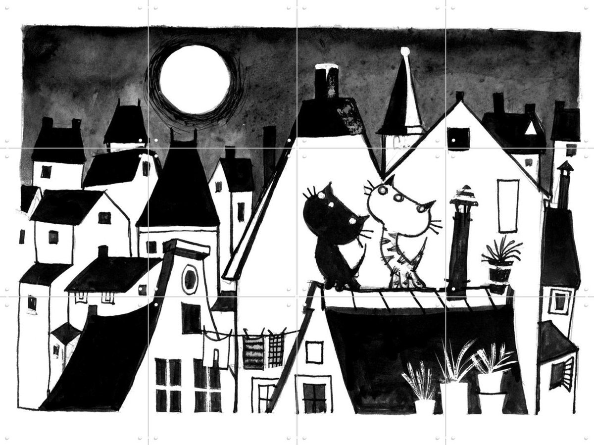 IXXI Pim & Pom 6, Fiep Westendorp - 80 x 60 cm - Gratis ophangtool - Grote wanddecoratie en posters - Illustraties, Cartoonesk, Speels, Woonkamer