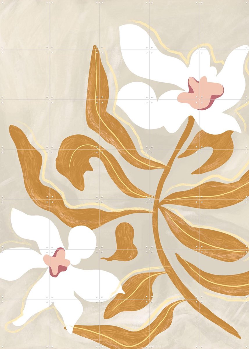 IXXI Flower Flower Flower, Arty Guava - 100 x 140 cm - Gratis ophangtool - Grote wanddecoratie en posters - Minimalisme, Illustraties, Digitale Kunst