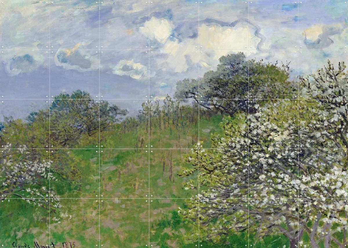 IXXI Spring 1875, Claude Monet & Bridgeman Images - 140 x 100 cm - Gratis ophangtool - Grote wanddecoratie en posters - Postimpressionisme, Klassiek