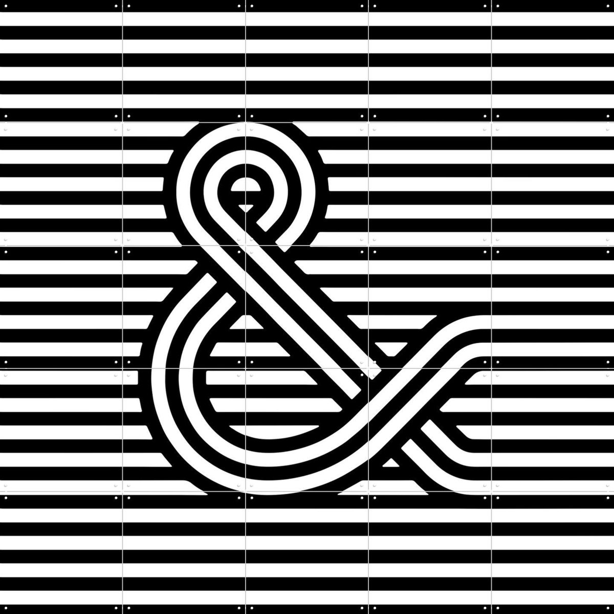 IXXI Ampersand, IXXI - 100 x 100 cm - Gratis ophangtool - Grote wanddecoratie en posters - Geometrische Kunst, Grafisch Ontwerp, Line art, Woonkamer