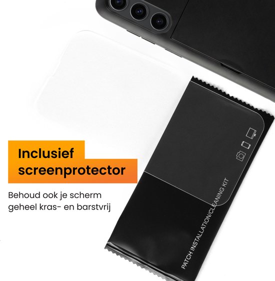 Inclusief screenprotector. Bescherm ook je scherm tegen krassen en barsten met de bijgeleverde screenprotector.