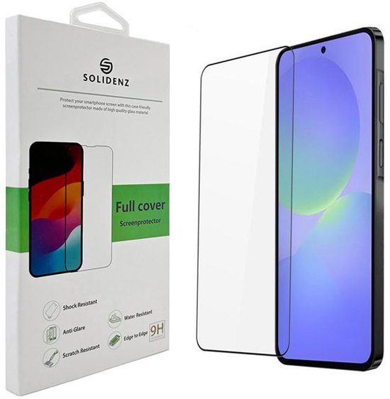 Emballage du protecteur d'écran Solidenz Full Cover avec verre trempé 9H, anti-reflets, résistant à l'eau.