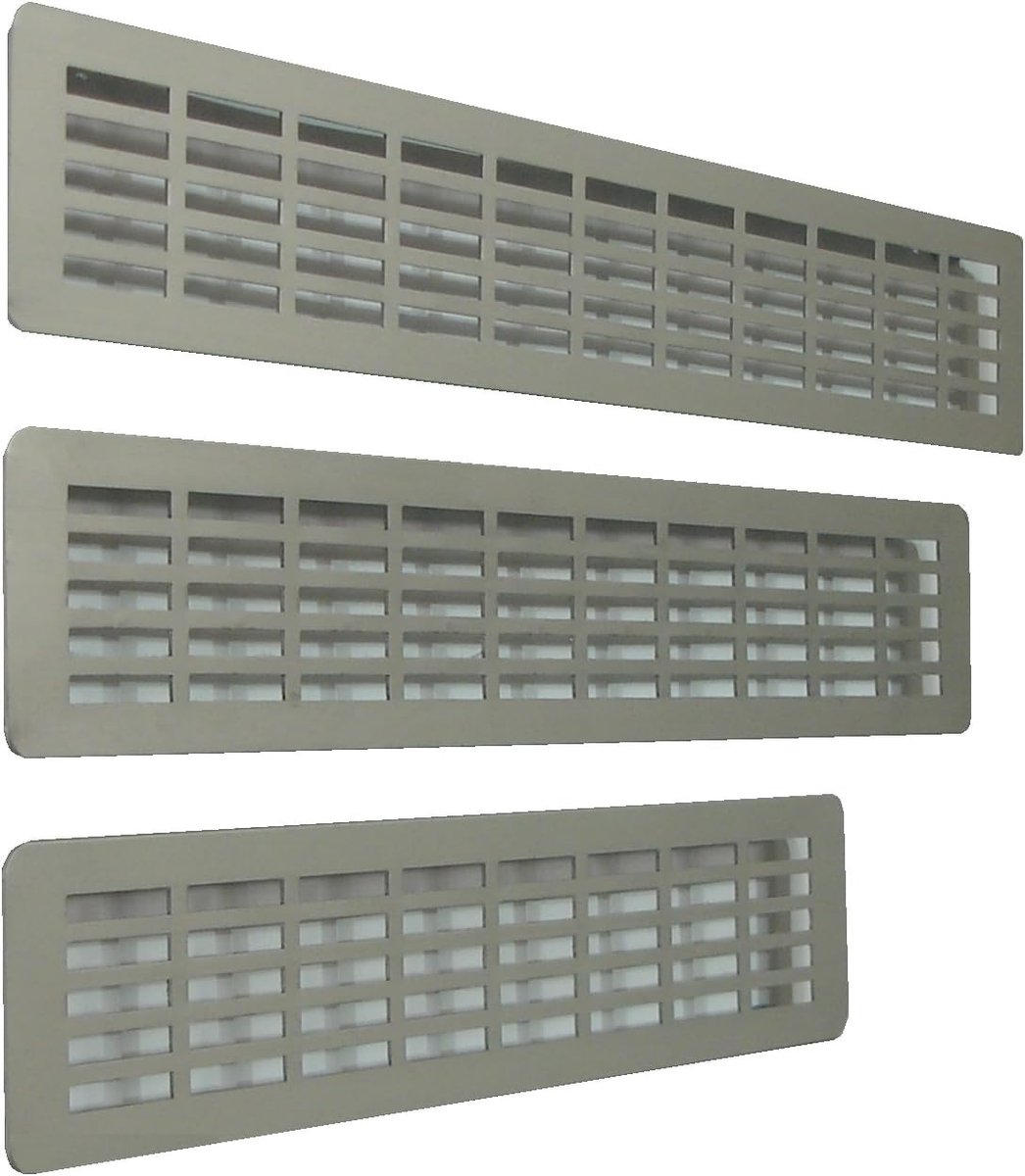 Aluminium Ventilatie Rooster voor Plint Kast en Keuken 33 x 7 cm