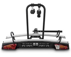 Fietsendrager Trekhaak - Fietsdrager Auto - Vervoer Twee Fietsen - Stalen Frame Aluminium Rails - 44x119x75 cm - Meerkleurig