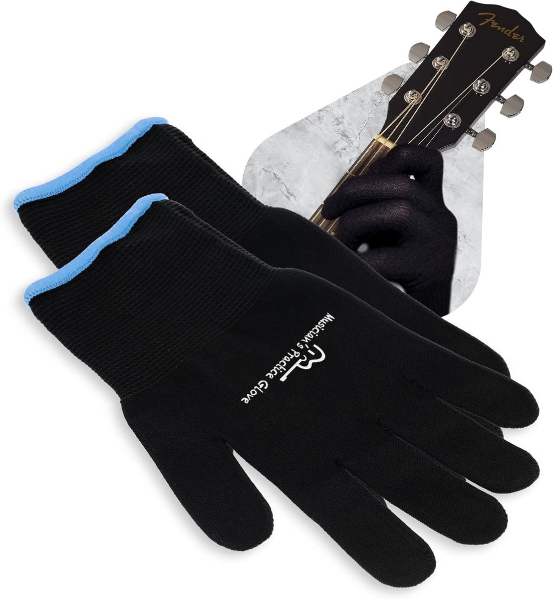 Set van 2 Dunne Oefenhandschoenen voor Gitaar & Snaarinstrumenten - Vingertop Bescherming