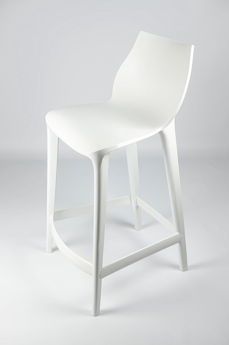 Set van 4 Moderne Design Keukenkrukken Polypropyleen Wit H 66 cm