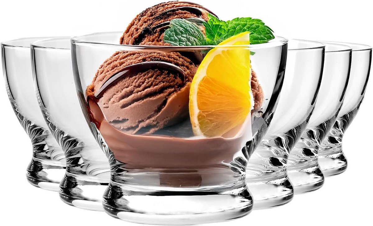 Set van 6 IJswijn- of Dessertglazen 290 ml