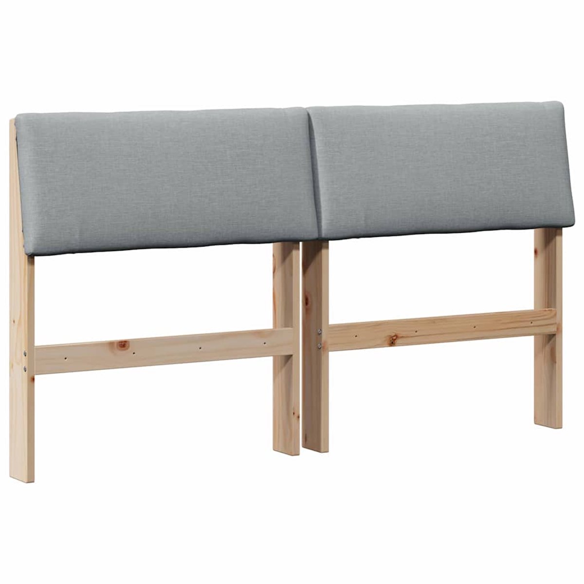 vidaXL Gestoffeerd - hoofdbord - Lichtgrijs - 150 - cm - Massief - grenenhout