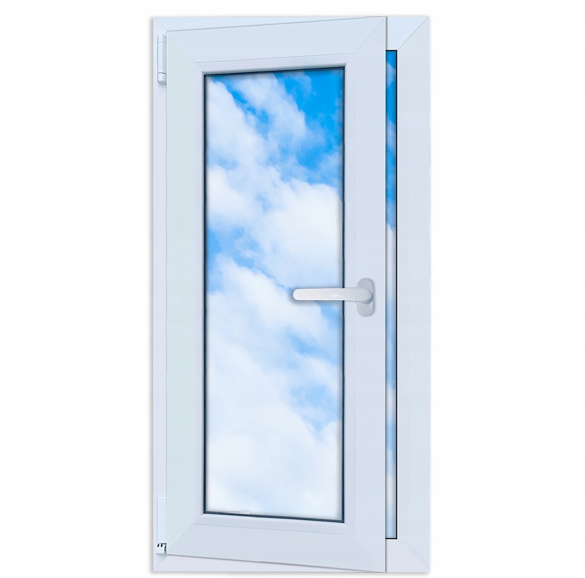 PVC-raam wit 50x100 LINKS nieuw 500x1000mm dubbel glas RU draai-kiep