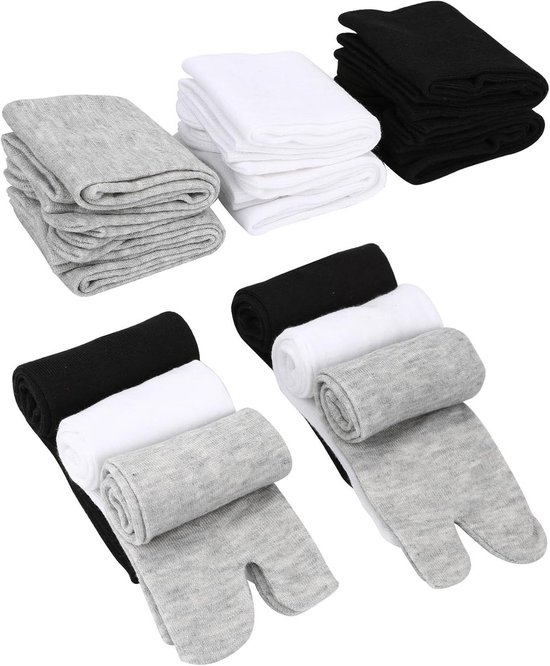 6 Paar Tabi Sokken met Splitteen voor Heren en Dames | Katoen Elastisch voor Slippers...